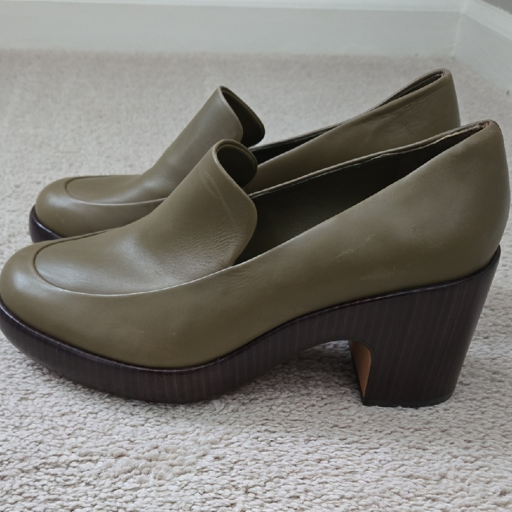 Vince Olive Platform Loafers